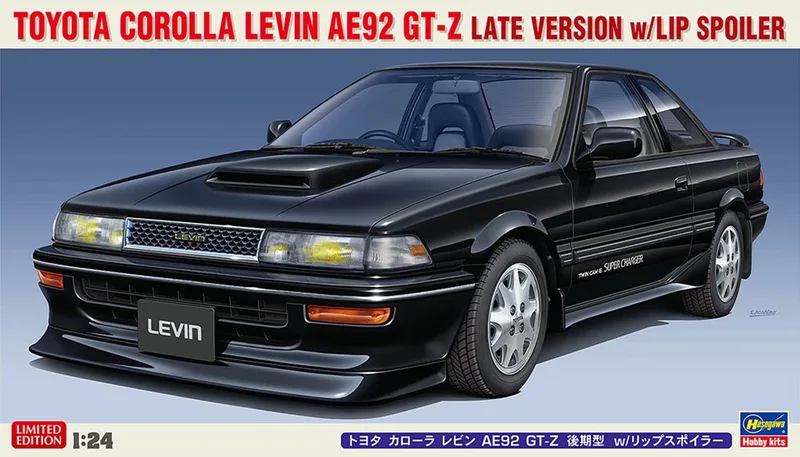 Modelbouwpakket Auto - 20655 Toyota Corolla Levin AE92 GT-Z Late Versie met Lip Spoiler - Japanse Auto Plastic - 1:24 - Modelbouw van Hasegawa in Meerkleurig – productfoto