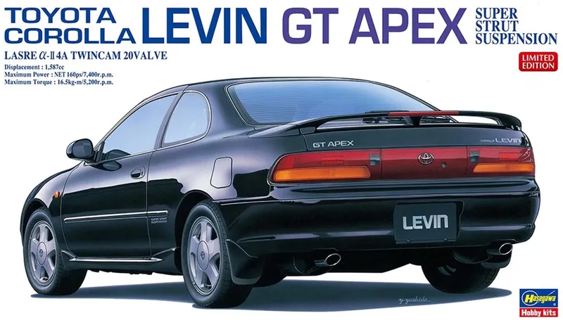 Modelbouwpakket Auto - 20667 Toyota Corolla Levin GT Apex - Super Strut Suspension Plastic - 1:24 - Modelbouw by Hasegawa in Multicolour – product photo