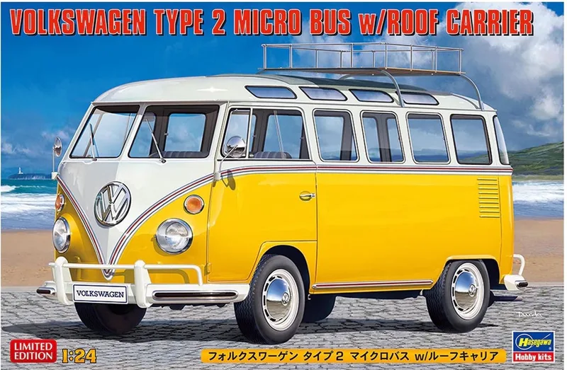 Modelbouwpakket Auto - 20689 Volkswagen Type 2 Micro Bus met Dakrek Plastic - 1:24 - Modelbouw by Hasegawa in Multicolour – product photo