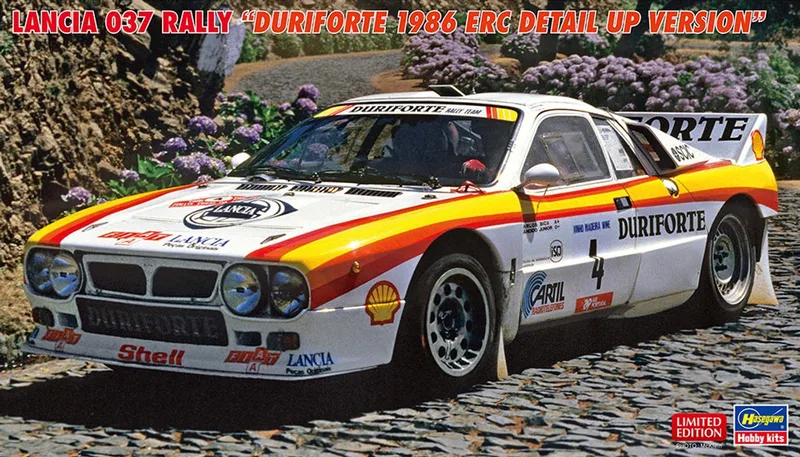 Modelbouwpakket Auto - 20775 Lancia 037 Rally - Duriforte 1986 ERC Detail Up Version - Italiaanse Rauto Plastic - 1:24 - Modelbouw de Hasegawa en Multicolore – photo produit