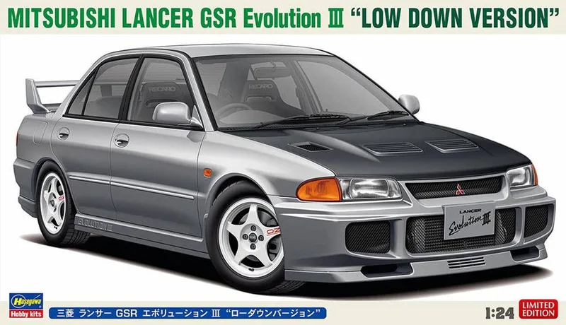 Modelbouwpakket Auto - 20782 Mitsubishi Lancer GSR Evolution III - Low Down Version - Japanse Auto Plastic - 1:24 - Modelbouw van Hasegawa in Meerkleurig – productfoto