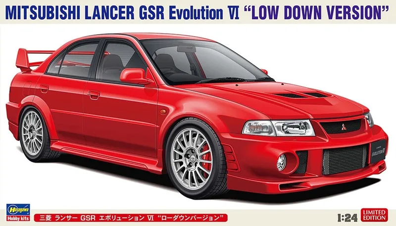 Modelbouwpakket Auto - 20803 Mitsubishi Lancer GSR Evolution VI - Low Down Version - Japanse Sportauto Plastic - 1:24 - Modelbouw by Hasegawa in Multicolour – product photo