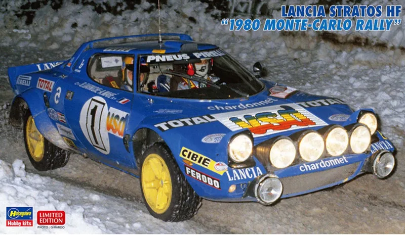 Modelbouwpakket Auto - 20810 Lancia Stratos HF 1980 Monte-Carlo Rally - Italiaanse Rallyauto Plastic - 1:24 - Modelbouw van Hasegawa in Meerkleurig – productfoto