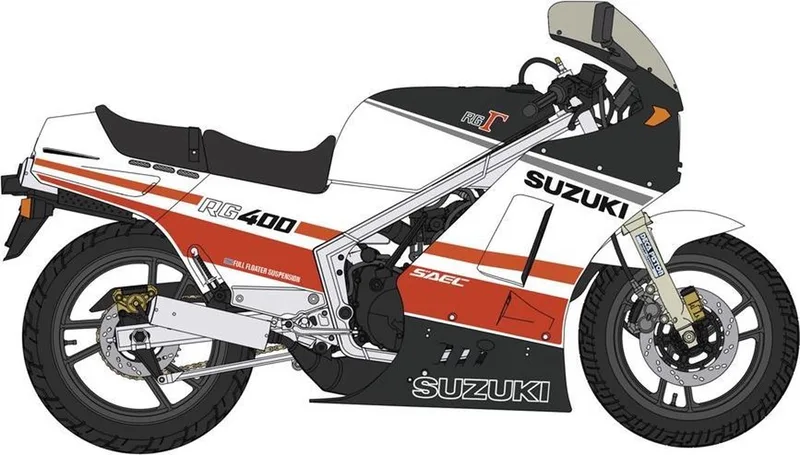 Modelbouwpakket Auto - 21732 Suzuki RG400I Motor Plastic - 1:12 - Modelbouw van Hasegawa in Meerkleurig – productfoto