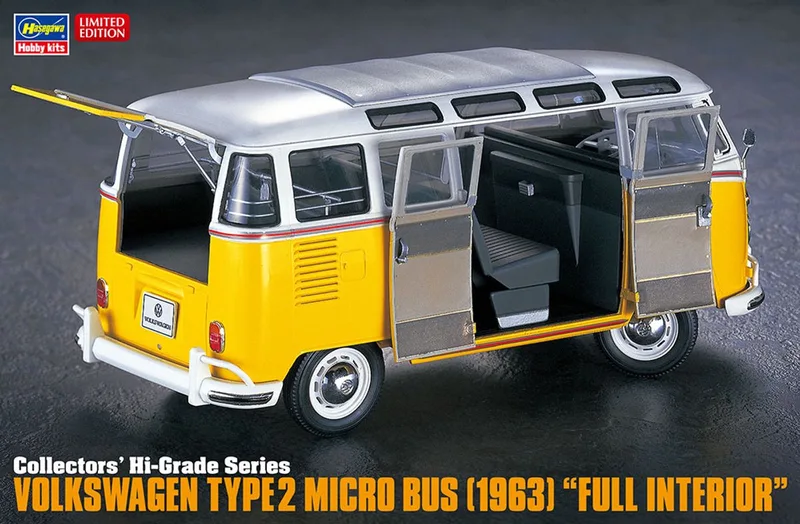 Modelbouwpakket Auto - 51048 Volkswagen T2 - 1963 with Full Interior- Collectors Hi Grade Serie Plastic - 1:24 - Modelbouw van Hasegawa in Wit – productfoto