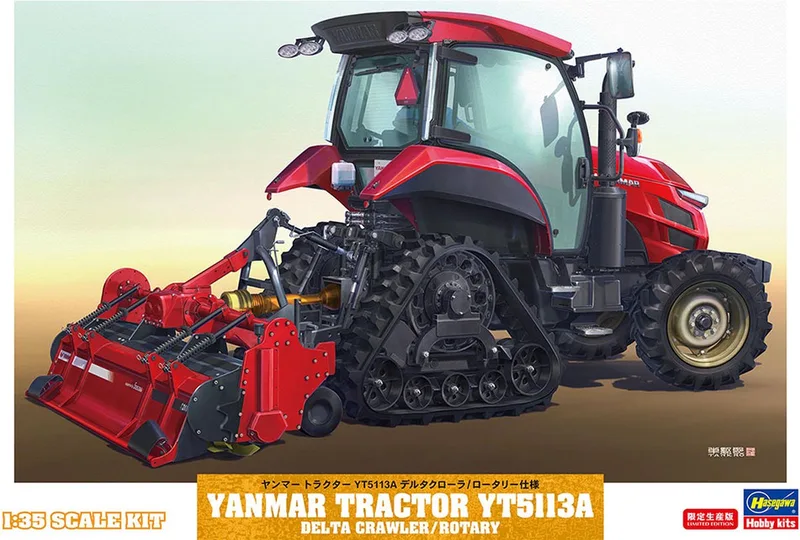 Modelbouwpakket Landbouwvoertuigen - 66107 Yanmar Tractor YT5113A Vertikutierer Plastic - 1:35 - Modelbouw van Hasegawa in Meerkleurig – productfoto