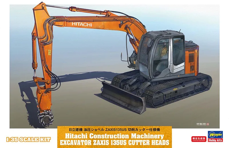 Modelbouwpakket Landbouwvoertuigen - 66111 Hitachi Constructie Graafmachine Zaxis 135US met Sloopkoppen Plastic - 1:35 - Modelbouw från Hasegawa i Flerfärgad – produktbild