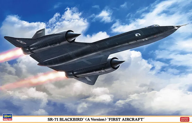 Modelbouwpakket Militaire voertuigen - 02464 Lockheed SR-71 Blackbird (A Version) 'First Aircraft' Plastic - 1:72 - Modelbouw van Hasegawa in Zwart – productfoto