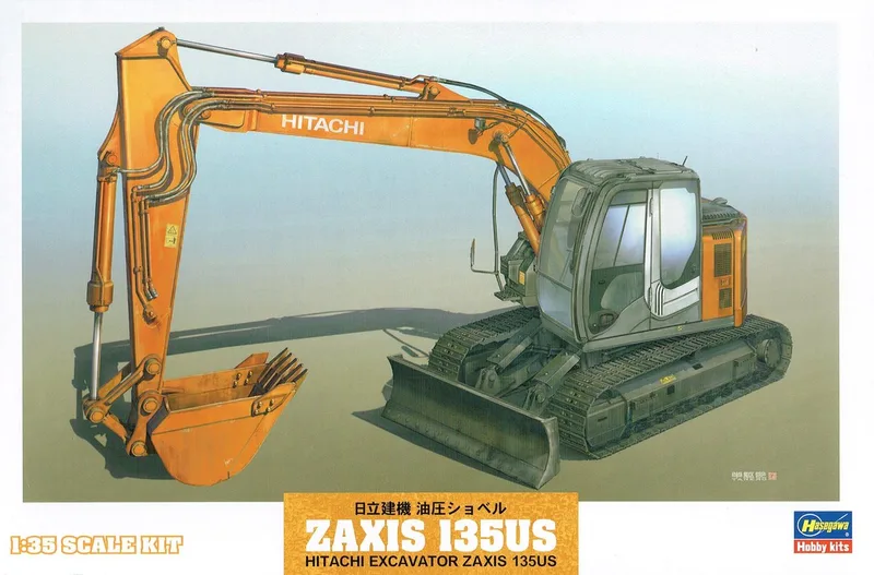 Modelbouwpakket Militaire voertuigen - 66001 Hitachi Bagger Zaxis 135US WM01 Plastic - 1:35 - Modelbouw van Hasegawa in Meerkleurig – productfoto
