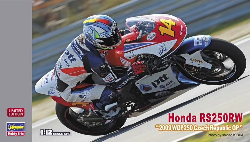 Modelbouwpakket Motorfiets - 21757 Honda RS250RW -2009 WGP250 Czech Republic GP- R Motorfiets Plastic - 1:12 - Modelbouw by Hasegawa in Multicolour – product photo