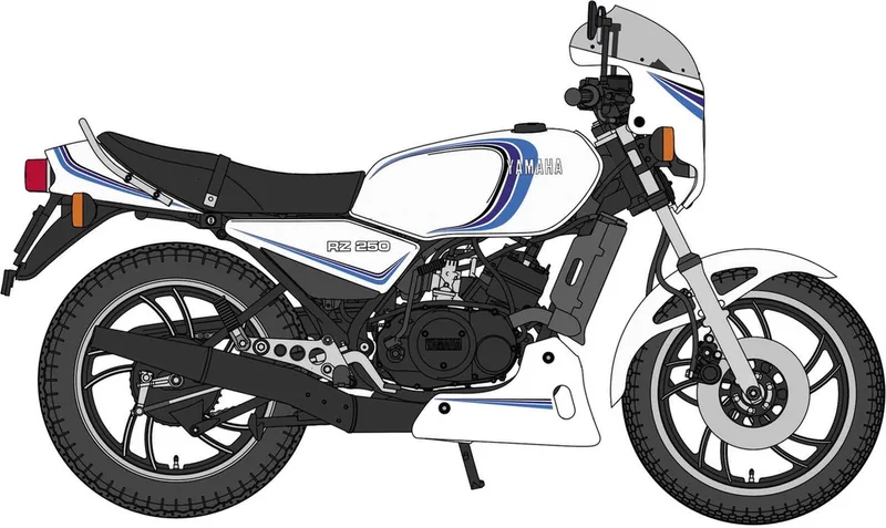 Modelbouwpakket Motorfiets - 21758 Yamaha RZ250 (4L3) w/Cowl - 1982 - Motorfiets Plastic - 1:12 - Modelbouw by Hasegawa in Multicolour – product photo
