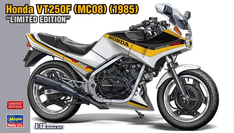 Modelbouwpakket Motorfiets - 21761 Honda VT250F - MC08 - 1985 - Limited Edition - Motorfiets Plastic - 1:12 - Modelbouw van Hasegawa in Meerkleurig – productfoto