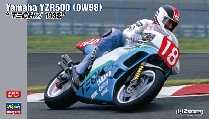Modelbouwpakket Motorfiets - 21762 Yamaha YZR500 - OW98- TECH 21 1988 - R Motorfiets Plastic - 1:12 - Modelbouw by Hasegawa in Multicolour – product photo
