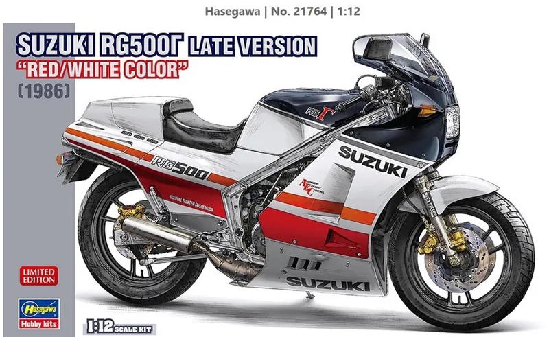 Modelbouwpakket Motorfiets - 21764 Suzuki RG500Γ Late Versie -Rood/Wit Kleur- (1986) - Motorfiets Plastic - 1:12 - Modelbouw by Hasegawa in Red – product photo