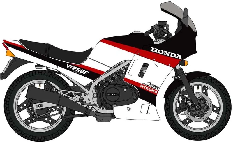 Modelbouwpakket Motorfiets - 21765 Honda VT250F (MC08) - Integra 1985 -Wing Speciale Editie- - Motorfiets Plastic - 1:12 - Modelbouw van Hasegawa in Meerkleurig – productfoto