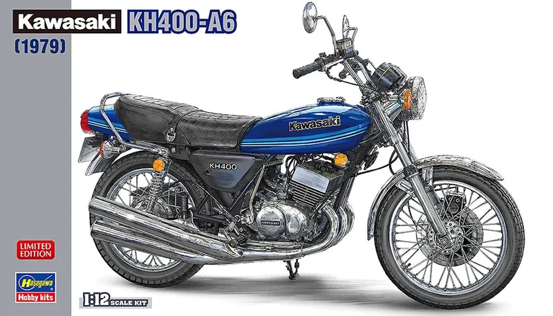Modelbouwpakket Motorfiets - 21772 Kawasaki KH400-A6 - 1979 - Japanse Motorfiets Plastic - 1:12 - Modelbouw by Hasegawa in Multicolour – product photo