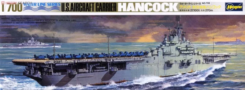 Modelbouwpakket Schepen - 49708 USS Hancock CV-19 WWII - Essex-klasse - Water Line Series - Amerikaans Vliegdekschip Plastic - 1:700 - Modelbouw von Hasegawa in Mehrfarbig – Produktfoto