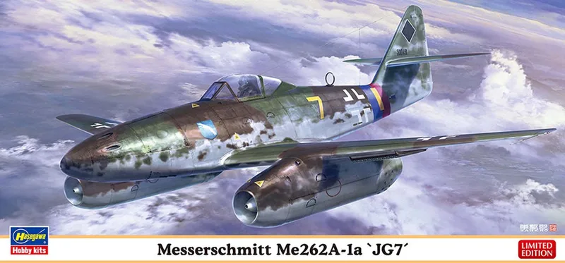 Modelbouwpakket Vliegtuigen - 02532 Messerschmitt Me 262A-1a JG7 WWII - Duits Jachtvliegtuig Plastic - 1:72 - Modelbouw von Hasegawa in Mehrfarbig – Produktfoto