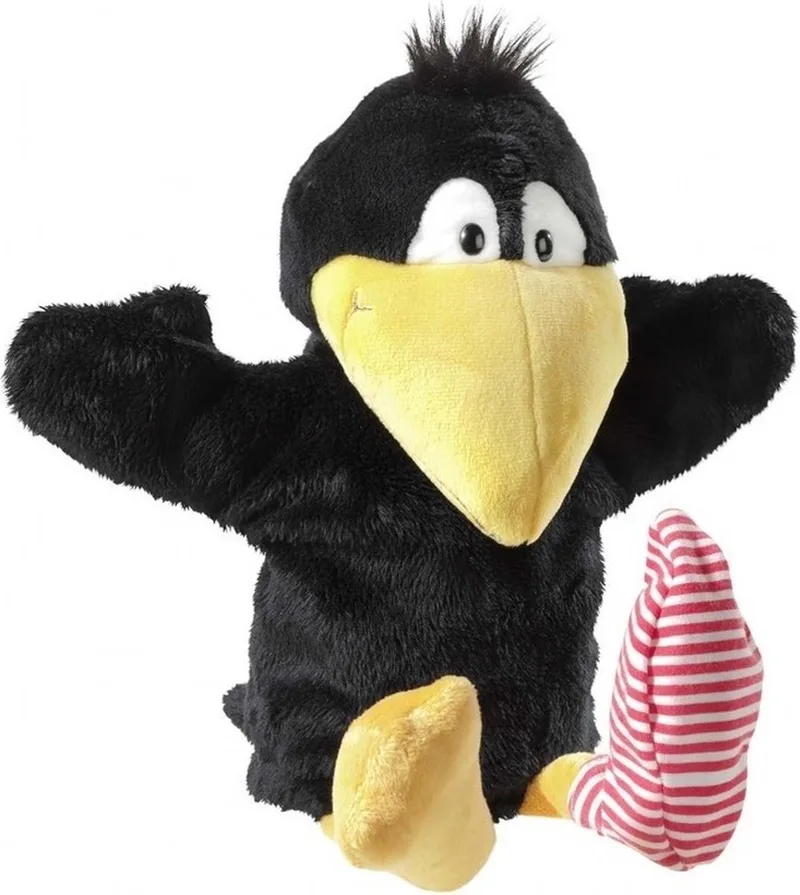 dieren Handpoppen - Kleine vogel - Raaf/Kraai - 36 cm - Poppenkast theater by Heunec in Black – product photo
