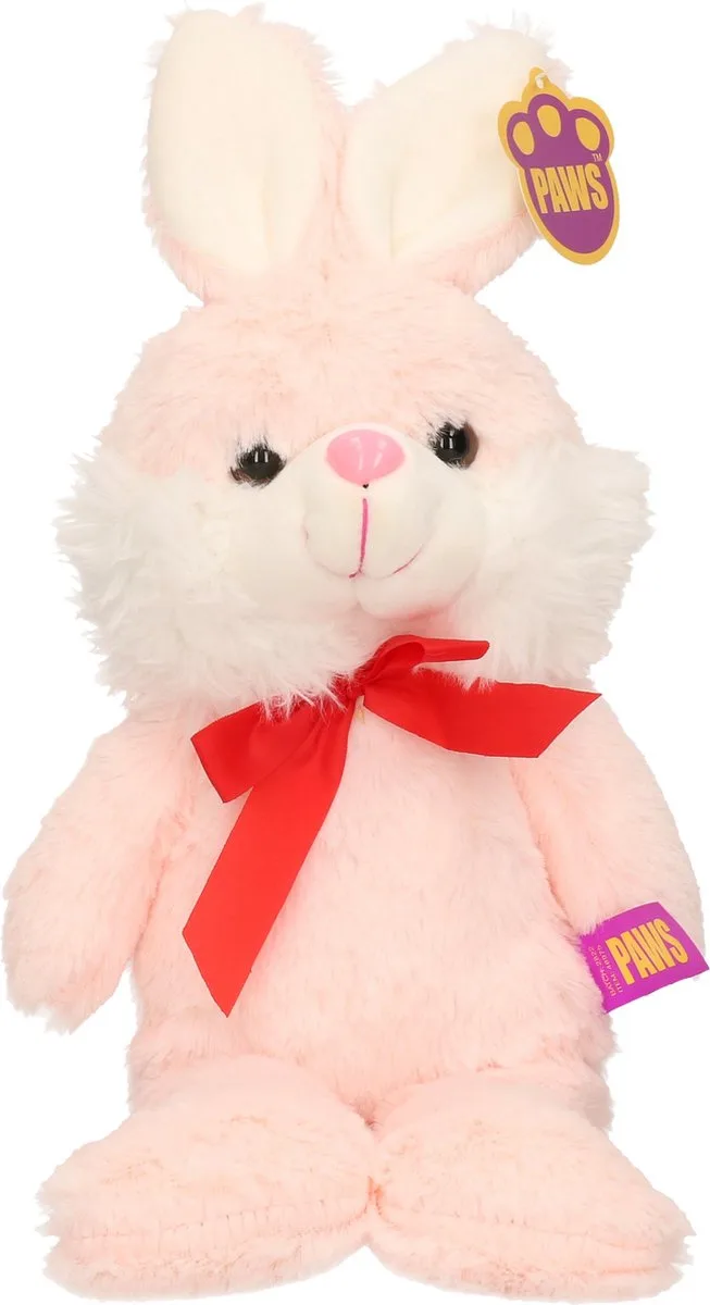 Paashaas/haas/konijn knuffel dier - zachte pluche - cadeau - 32 cm - met strikje by Heunec in Lichtroze – product photo