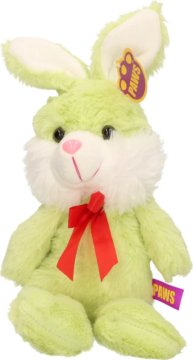 Paashaas/haas/konijn knuffel dier - zachte pluche - cadeau - 32 cm - met strikje by Heunec in Green – product photo
