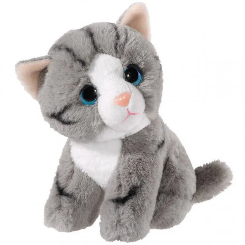 pluche grijze kat/poes knuffel - 14 cm - speelgoed katten en poezen van Heunec in Grijs – productfoto