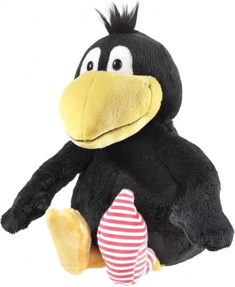 pluche knuffeldier vogel Kleine Raaf/kraai - 25 cm - Kraaien fra Heunec i Sort – produktbillede
