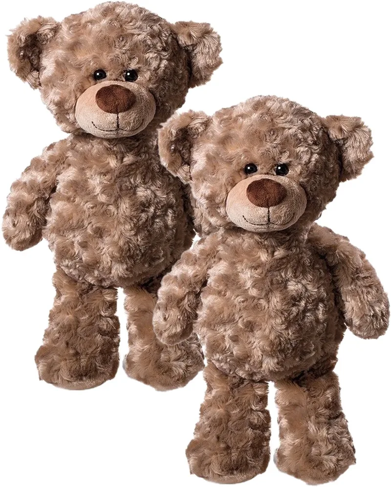 Teddybeer - 2x - pluche knuffel - 24 cm - beren knuffeldier fra Heunec i Brun – produktbillede