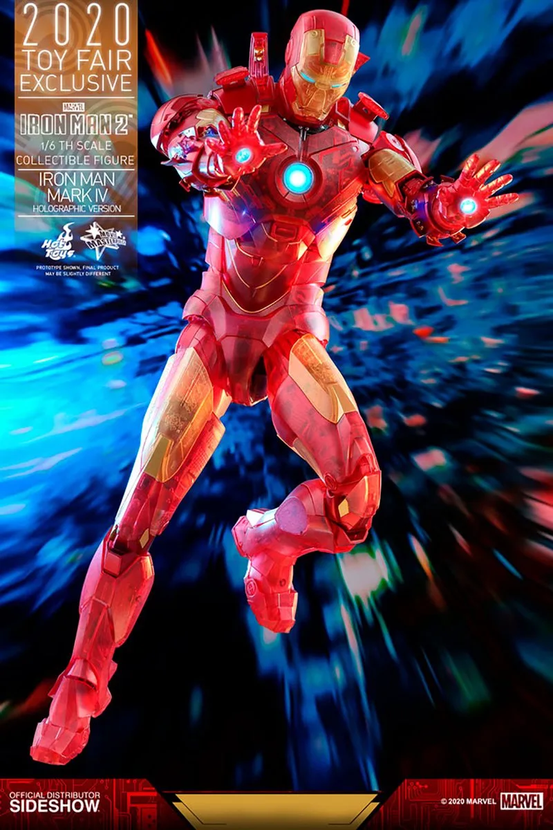 Marvel: Iron Man 2 - Exclusive Iron Man Mark IV Holographic Version 1:6 Scale Figure van Hot Toys in Bonte kleuren – productfoto