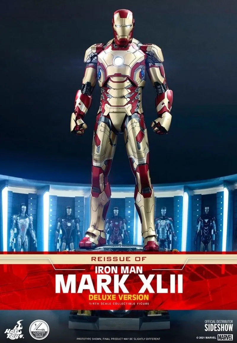 Marvel: Iron Man 3 - Deluxe Iron Man Mark XLII 1:4 Scale Figure van Hot Toys in Meerkleurig – productfoto