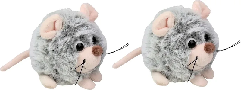 Imware Muizen knuffel - 2x - 9 cm - muis knuffeldier - pluche by Inware in Grey – product photo