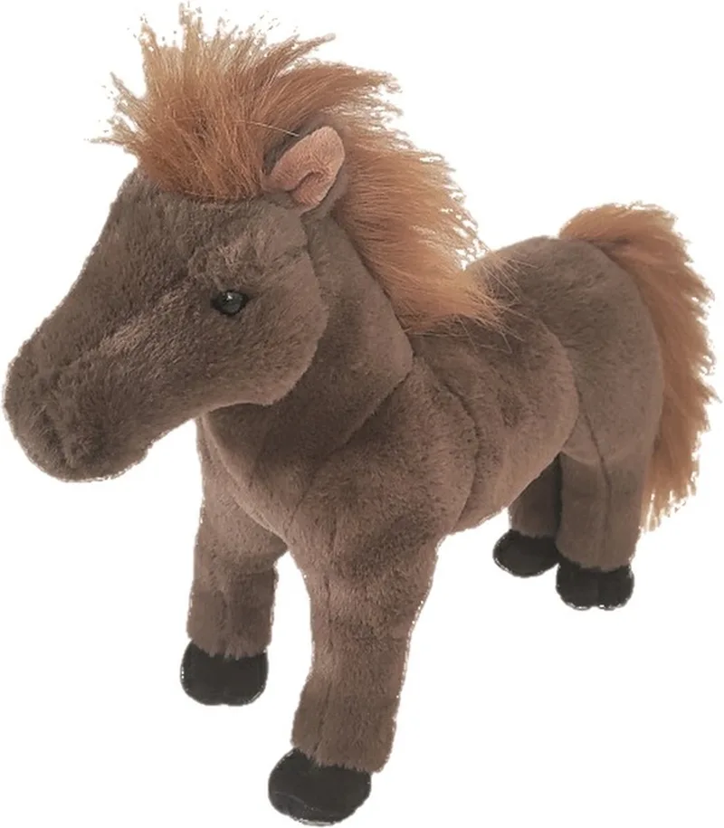 Paard knuffeldier - staand - 28 cm - pluche pony från Inware i Brun – produktbild