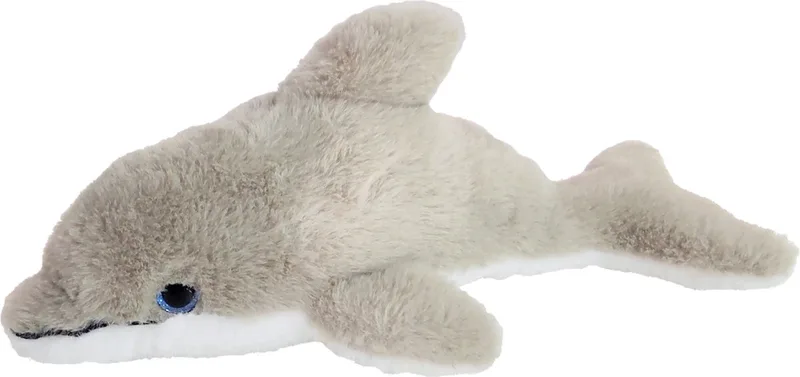 pluche dolfijn knuffeldier - grijs/wit - zwemmend - 26 cm - Dieren knuffels by Inware in Grey – product photo