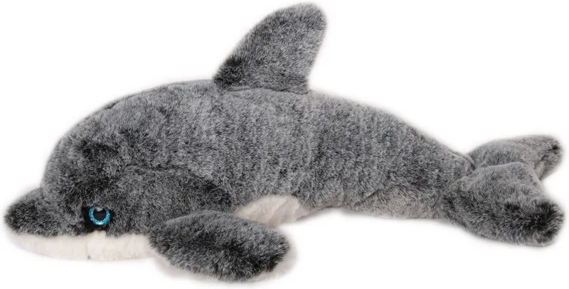 pluche dolfijn knuffeldier - grijs/wit - zwemmend - 34 cm - Dieren knuffels från Inware i Grå – produktbild