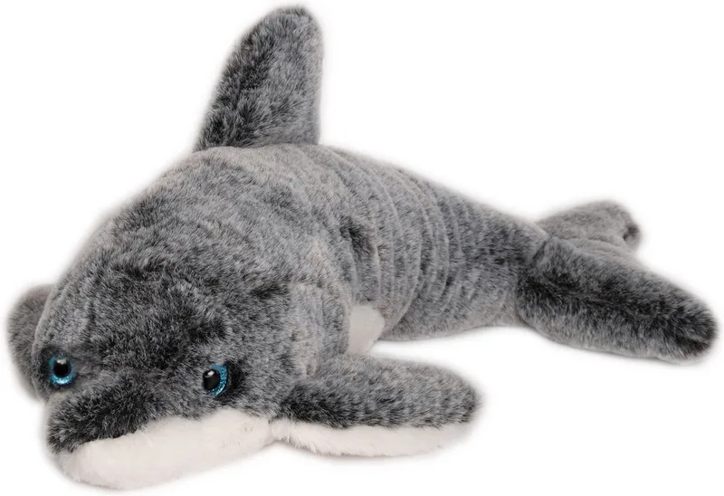 pluche dolfijn knuffeldier - grijs/wit - zwemmend - 43 cm - Dieren knuffels från Inware i Grå – produktbild
