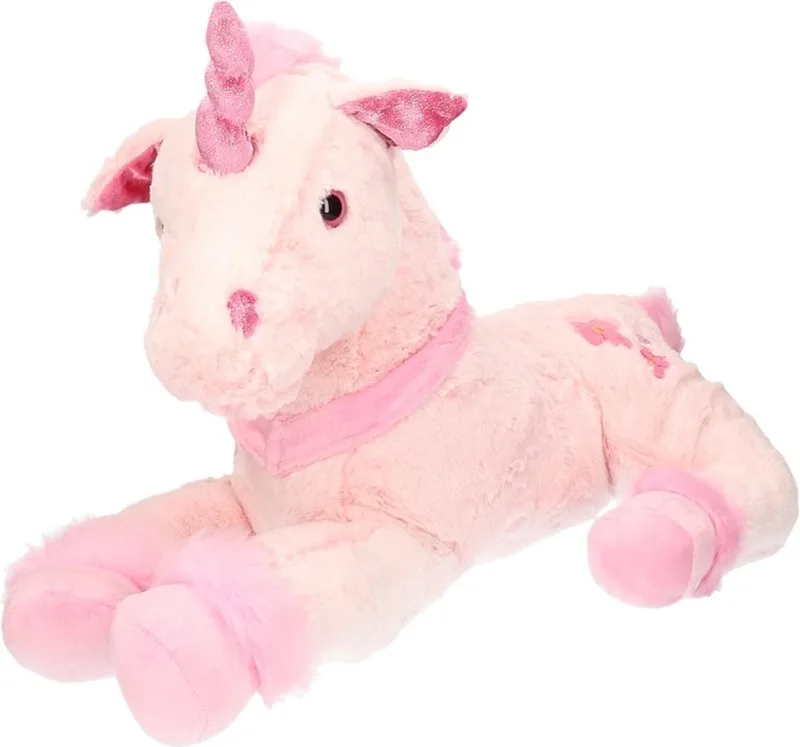 Pluche eenhoorn knuffel - 62 cm - grote unicorn - Cadeau by Inware in Lichtroze – product photo