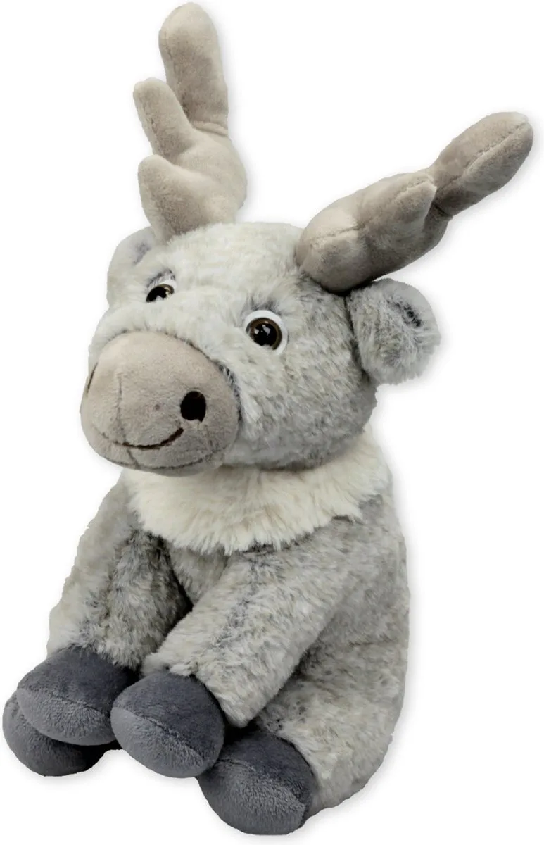 pluche eland rendier knuffeldier - staand - 20 cm - Dieren knuffels by Inware in Grey – product photo