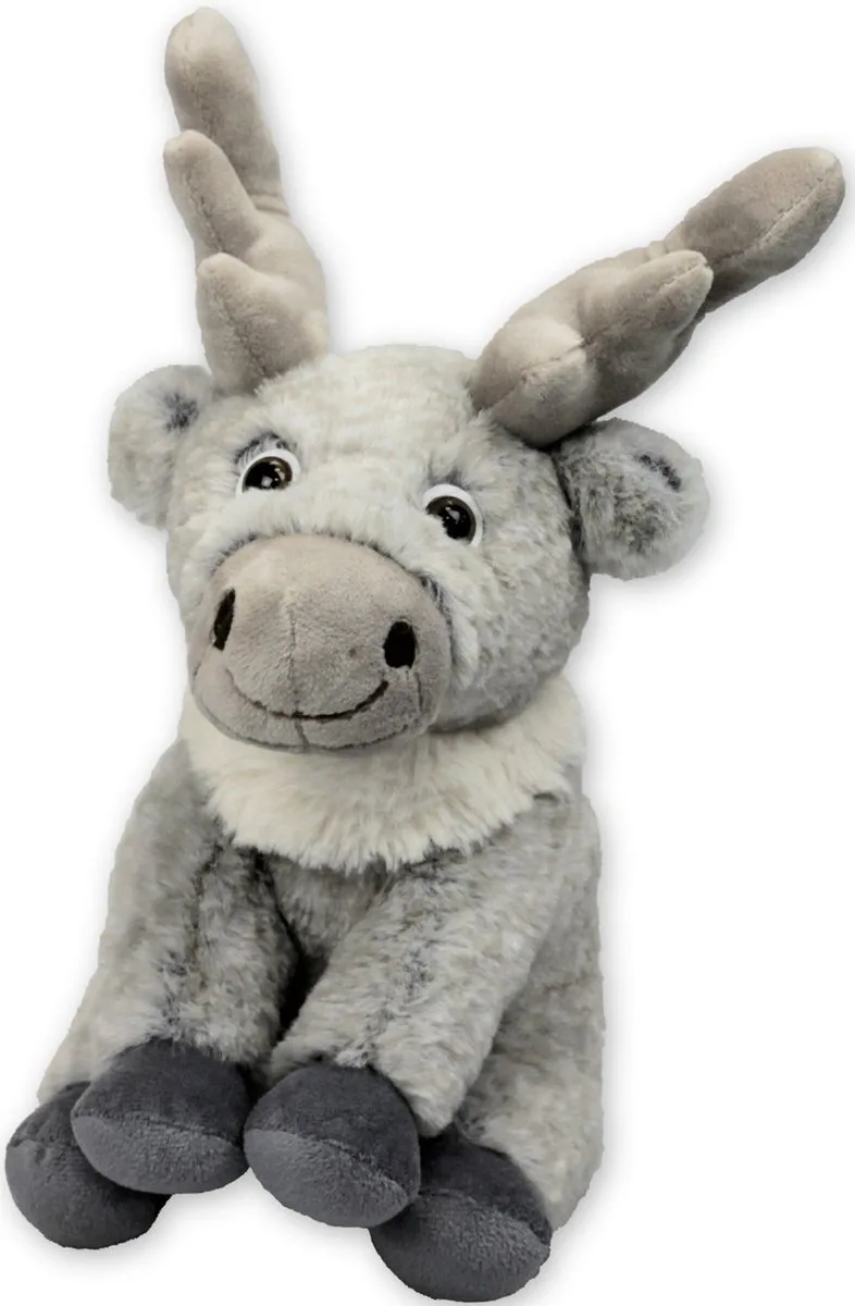 pluche eland rendier knuffeldier - staand - 22 cm - Dieren knuffels de Inware en Gris – photo produit
