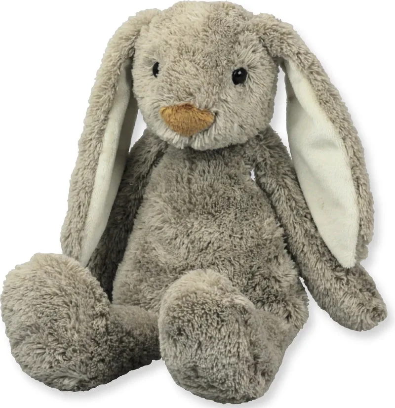 pluche konijn/haas knuffeldier - zittend - 22 cm - Dieren knuffels by Inware in Grey – product photo