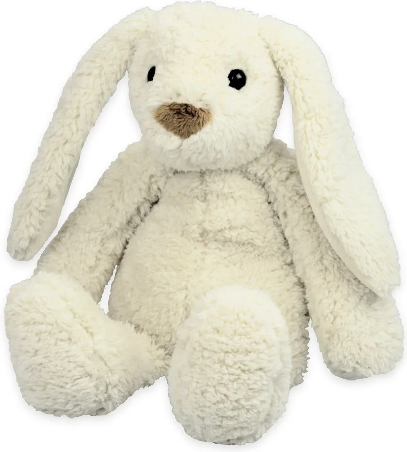 pluche konijn/haas knuffeldier - zittend - 22 cm - Dieren knuffels från Inware i Vit – produktbild