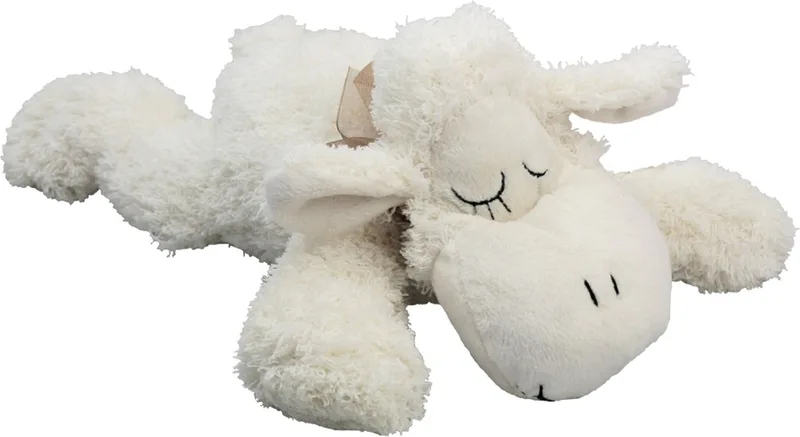 pluche lammetje/schaap knuffeldier - liggend - 30 cm - Dieren knuffels - schapen - zeer wollig från Inware i Vit – produktbild
