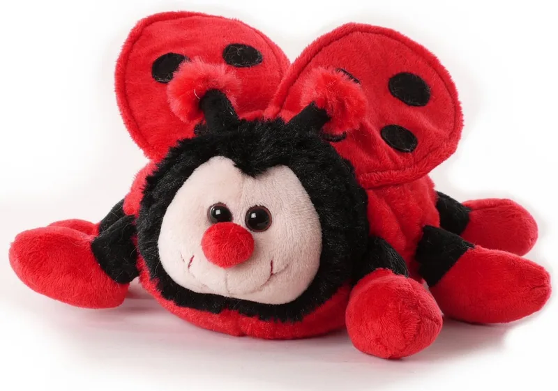 pluche lieveheersbeestje - knuffel beestje - rood/zwart - staand - 20 cm - insecten knuffeltje van Inware in Rood – productfoto