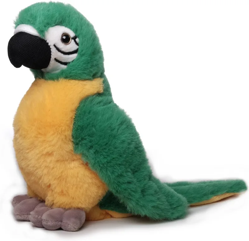 Pluche papegaai - knuffeldier - geel/groen - 20 cm - vogel knuffels van Inware in Groen – productfoto