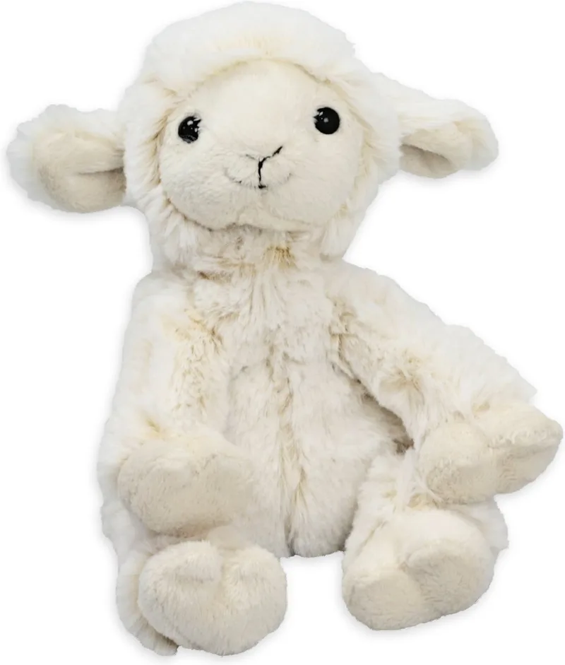 Pluche schaap/lammetje knuffel - zittend - polyester - 19 cm by Inware in White – product photo