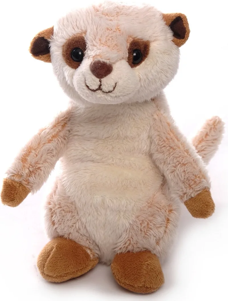 pluche stokstaartje knuffeldier - staand - 16 cm - Dieren knuffels de Inware en Beige – photo produit