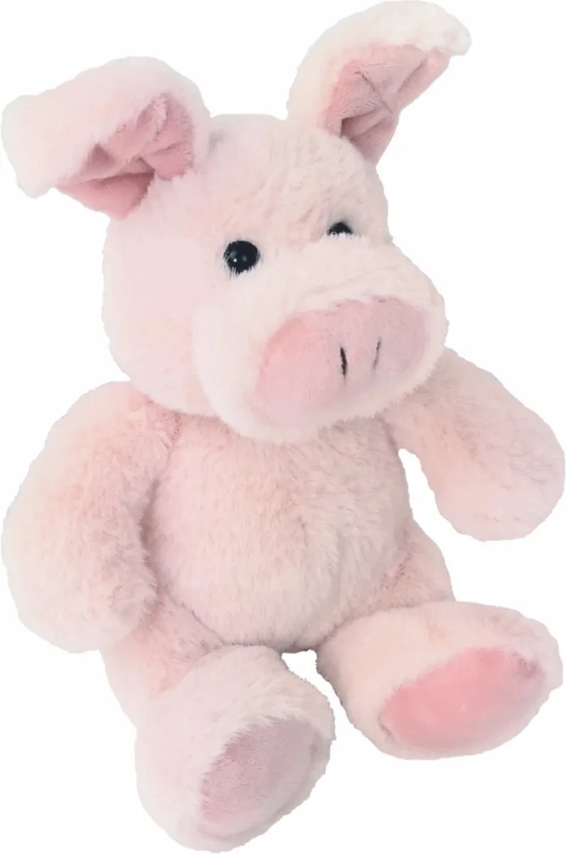 Pluche varken/biggetje knuffel - zittend - polyester - 16 cm by Inware in Pink – product photo