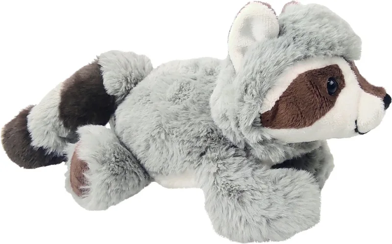 Pluche wasbeer knuffel - zittend - grijs/zwart - polyester - 25 cm van Inware in Grijs – productfoto