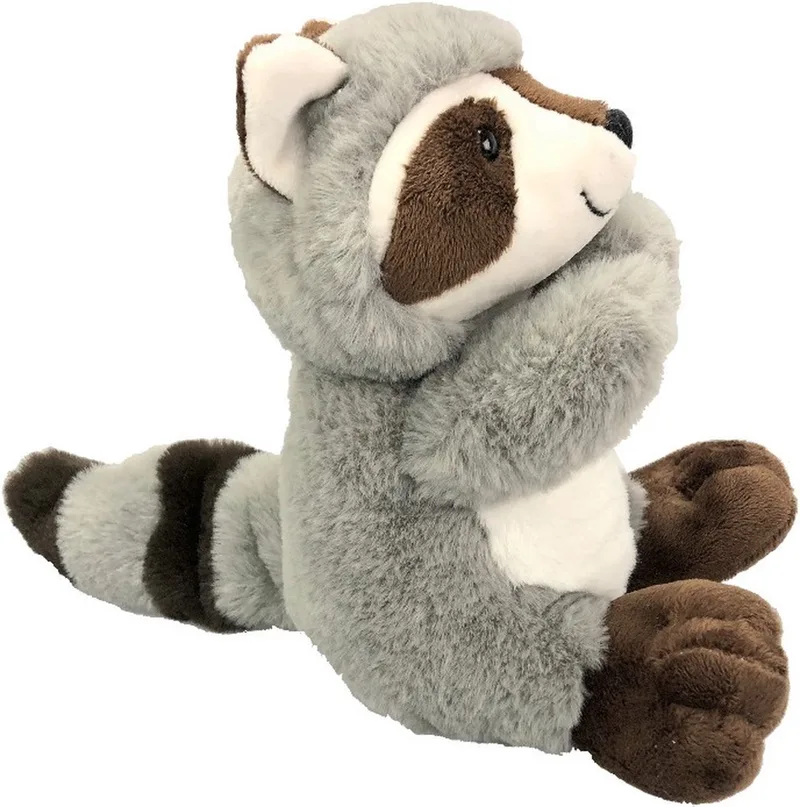 pluche wasbeer knuffeldier - grijs/bruin - zittend - 21 cm från Inware i Grå – produktbild