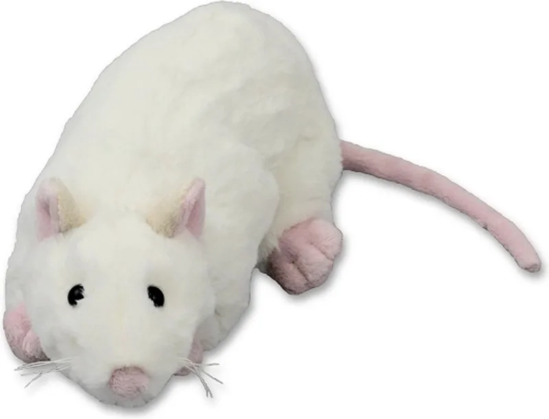 rat kKuffeldier - liggend - 20 cm - Dieren knuffels - ratten by Inware in White – product photo