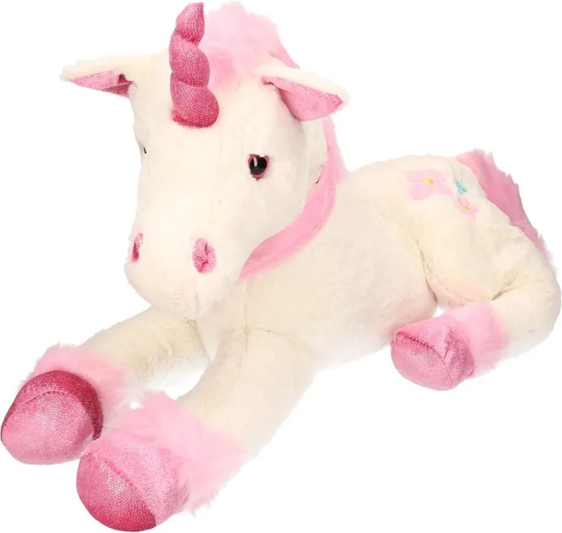 Witte pluche eenhoorn knuffel 62 cm van Inware in Wit – productfoto